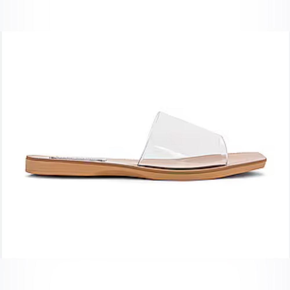 Steve Madden Nixi Clear Square Toe Sandals